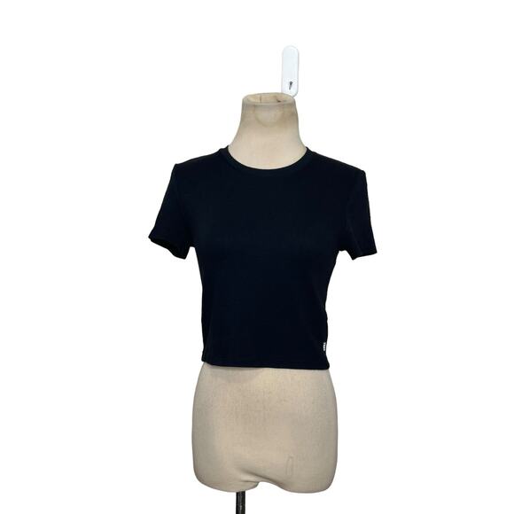 TNA black short sleeves crop fitted T shirt size Medium - Picture 9 of 14